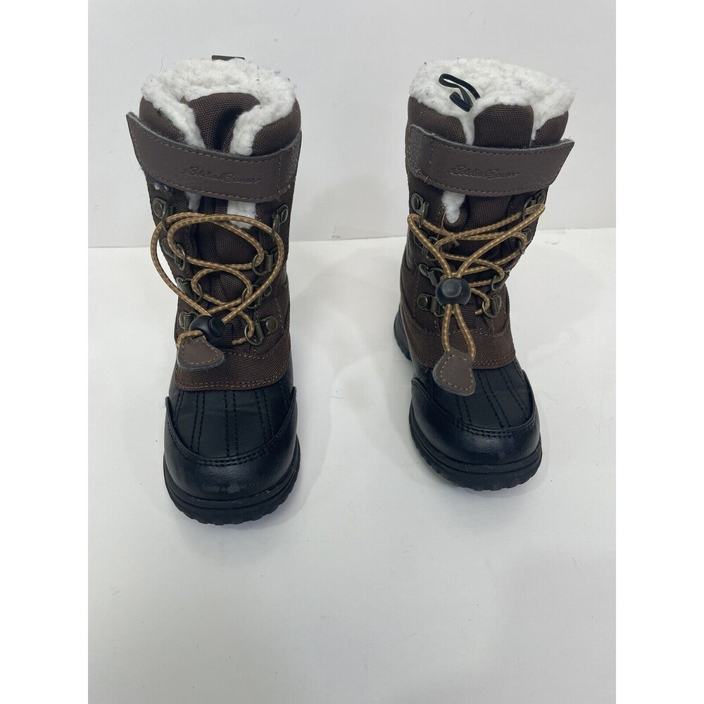 Boys' Eddie Bauer Insulated Winter Snow Boots Adjustable Strap/Lace up Sz 9M